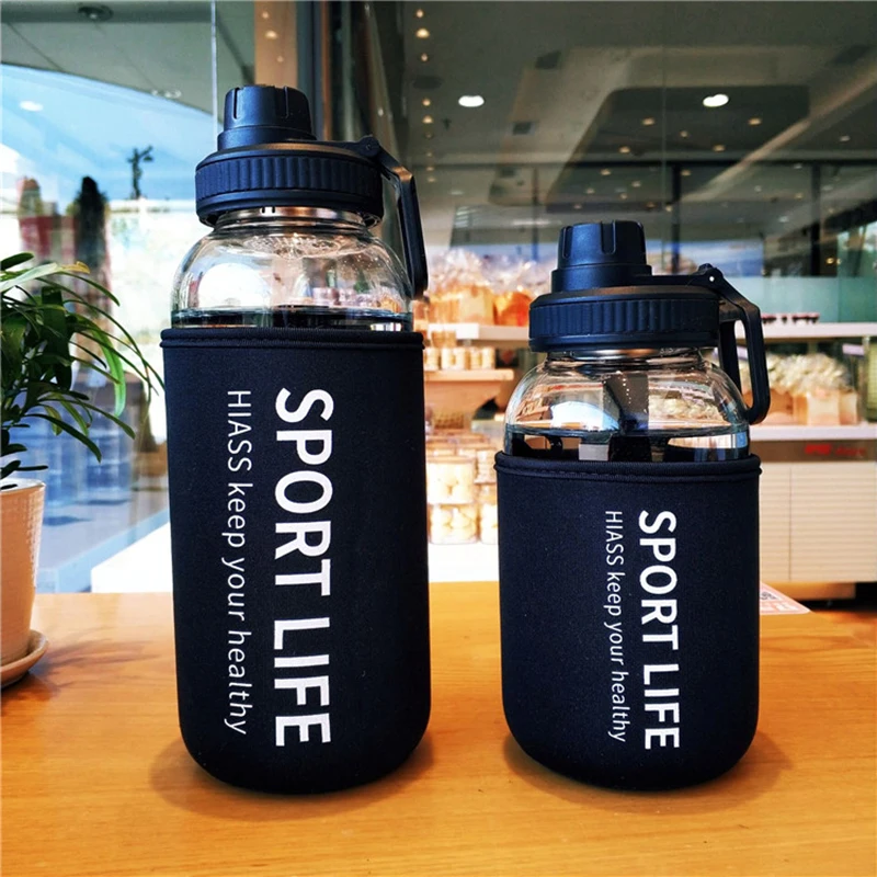 Outdoor Sport Glass Water Bottle - 700ml/1000ml 대용량 휴대용 스포츠 유리 물병,