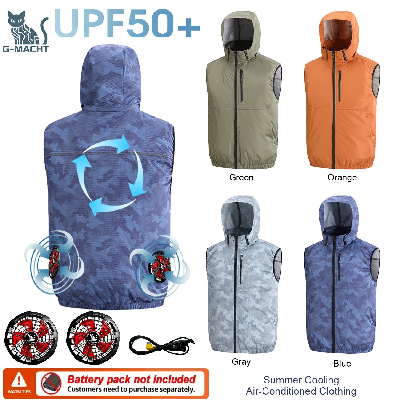 Outdoor Sport Brand Jacket - 여름 스포츠 12V/5V 팬 에어컨 쿨