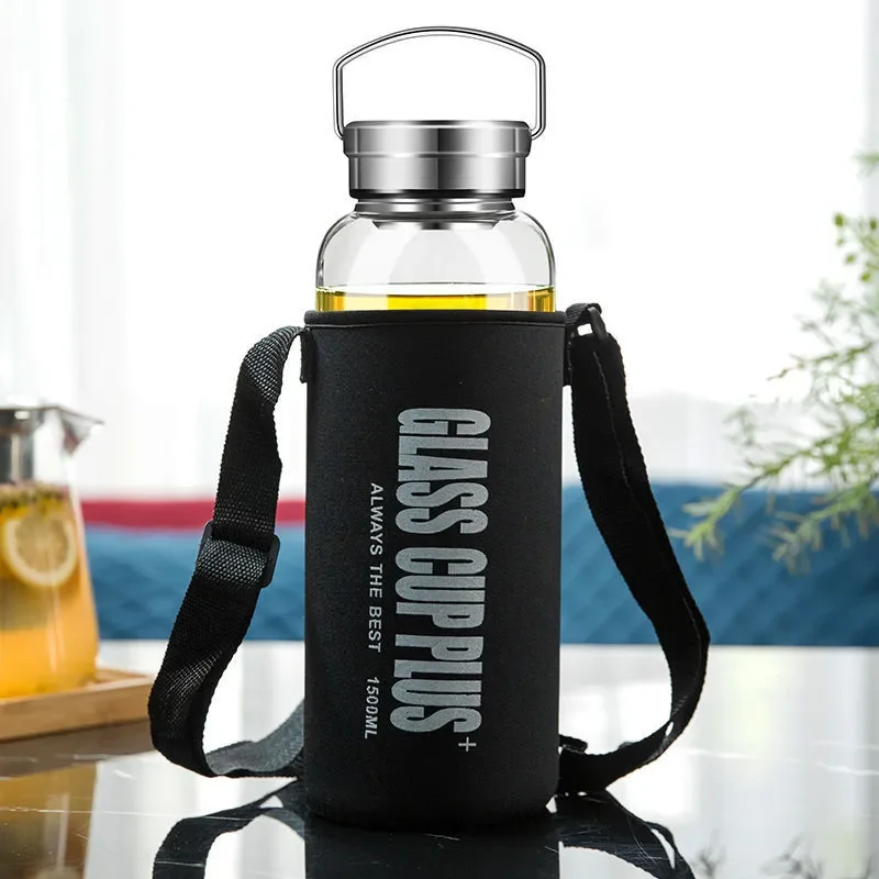 Outdoor Sport Glass Water Bottle - 스트랩이 있는 2L 유리 물병, 스포츠