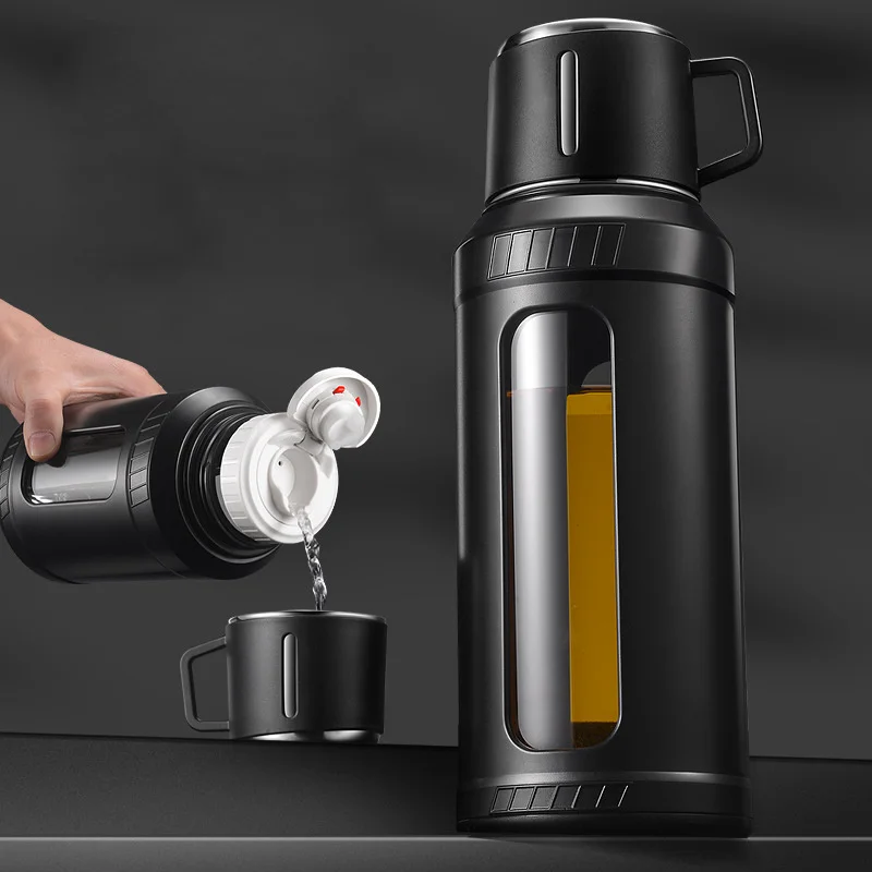 Outdoor Sport Glass Water Bottle - 대용량 2L 유리 물병, 스트레이너/인퓨저 필터