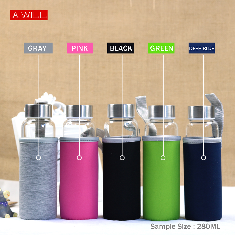 AIWILL 뜨거운 판매 유리 스포츠 물병 보호 가방  - Outdoor Sport Glass Water Bottle 리뷰 및 가격