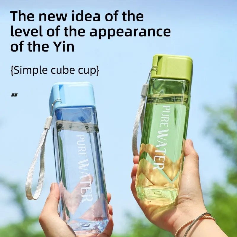 450ml, 1개입 투명 사각 마테 플라스틱 컵, 휴대 - Outdoor Sport Glass Water Bottle 리뷰 및 가격