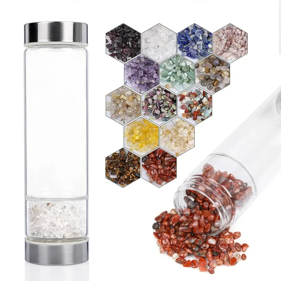 대형 크리스탈 천연 광석 병 다채로운 물병 야외 휴대용 - Outdoor Sport Glass Water Bottle 리뷰 및 가격