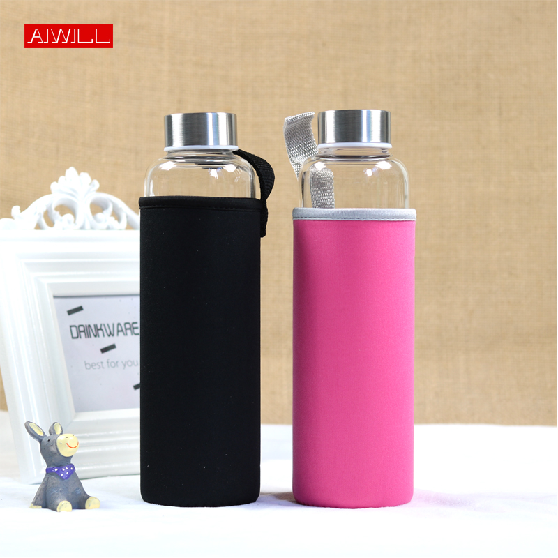 AIWILL 보호 가방이 달린 유리 스포츠 물병, 과일 - Outdoor Sport Glass Water Bottle 리뷰 및 가격